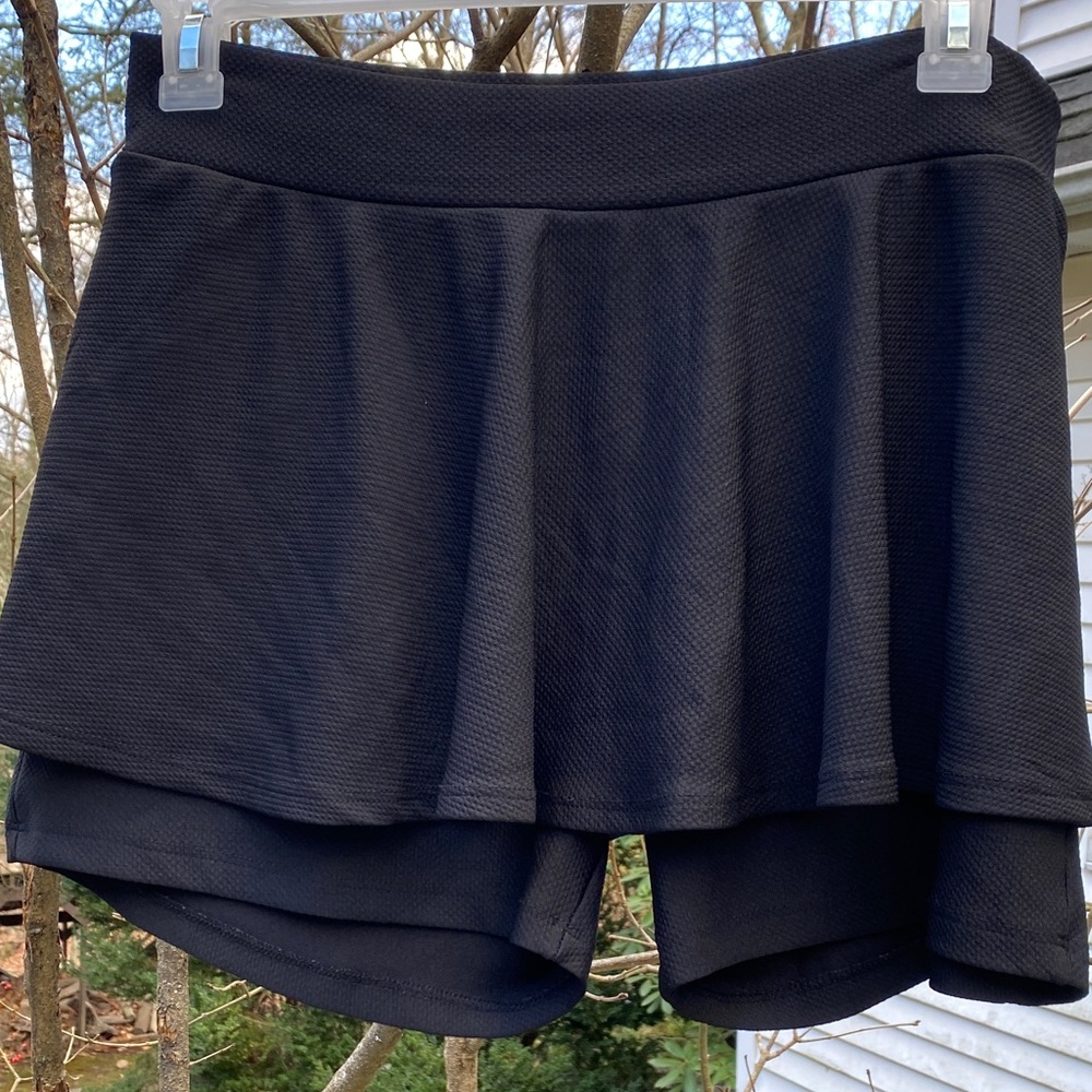 Fashion to Figure Black Double Layer Skort